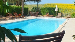 Heated pool at Peyrenegre holiday gites South West France